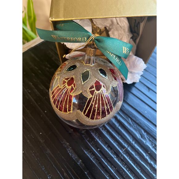 NEW Vintage Waterford Holiday Heirloom Peacock Masterpiece Ball Ornament - Picture 1 of 9